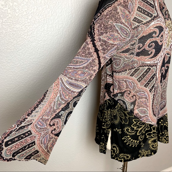 Bliss+Gratitude L/S Blouse/Tunic Keyhole Sequin S - Picture 2 of 5